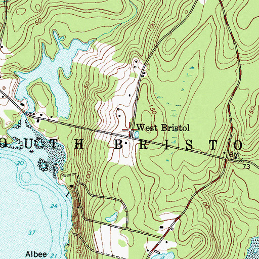 Topographic Map of South Bristol Volunteer Fire Station Walpole, ME