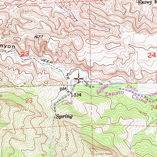 Topographic Map of Arroyo Pinoso, CA