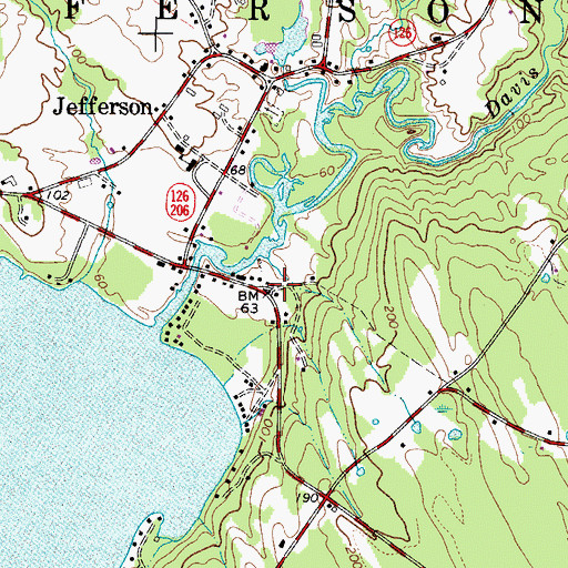Topographic Map of Jefferson Volunteer Fire and Rescue Storage, ME
