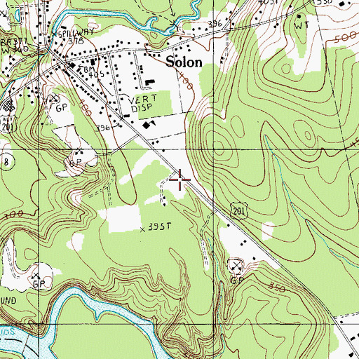 Topographic Map of Solon Volunteer Fire Department, ME