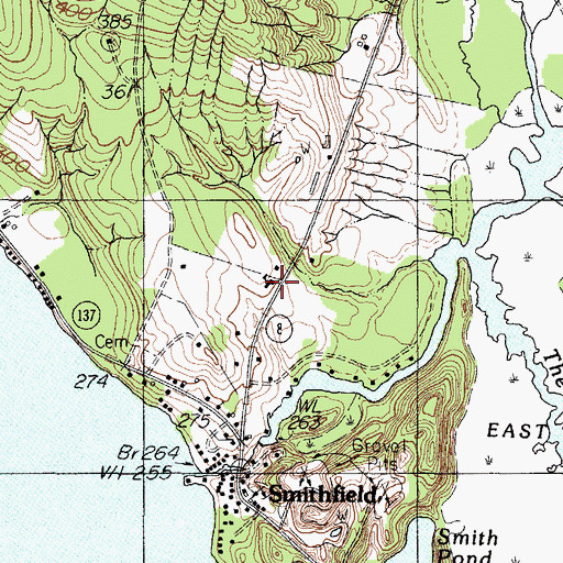 Topographic Map of Smithfield Volunteer Fire Department, ME