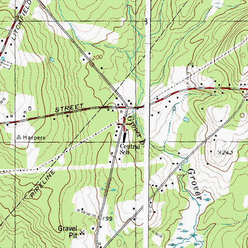 Topographic Map of West Gardiner Fire Department Station 1, ME