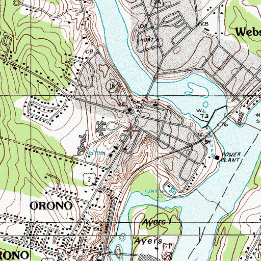Topographic Map of Orono Fire Department, ME