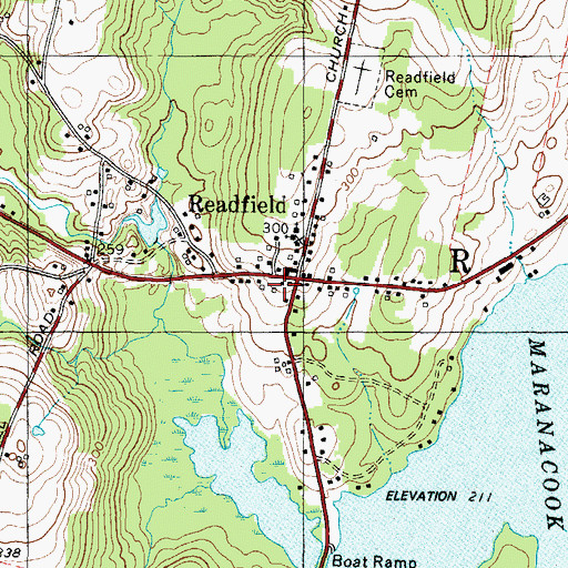 Topographic Map of Readfield Fire Department, ME