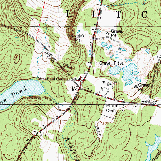 Topographic Map of Litchfield Central School, ME