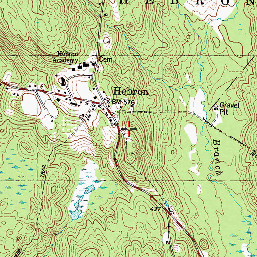 Topographic Map of Hebron Fire Department Station 1, ME