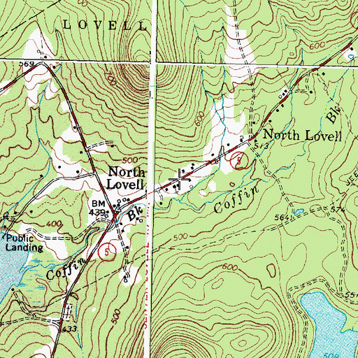 Topographic Map of Lovell Volunteer Fire Department North Station, ME