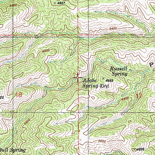 Topographic Map of Adobe Spring, AZ