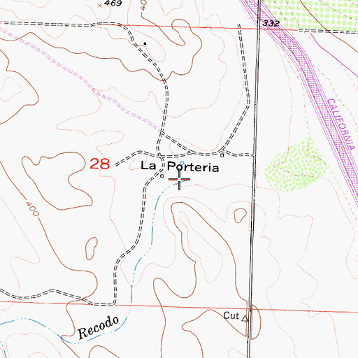 Topographic Map of Arroyo Recodo, CA