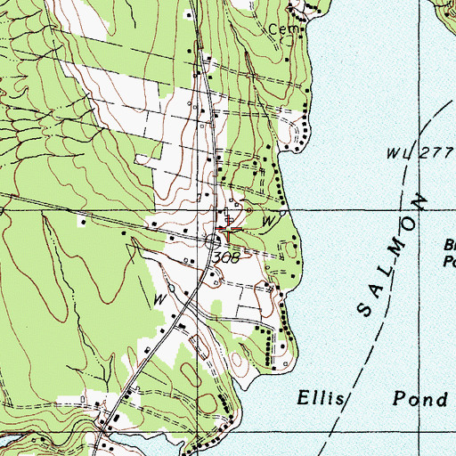 Topographic Map of Belgrade Volunteer Fire Department North Belgrade Station, ME