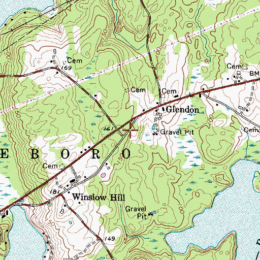 Topographic Map of Minnehatta Fire Station, ME