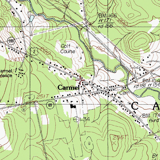 Topographic Map of Carmel Fire Department and Rescue, ME