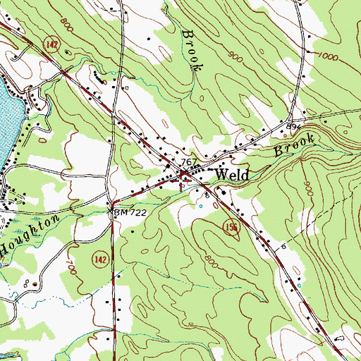 Topographic Map of Weld Volunteer Fire Station, ME