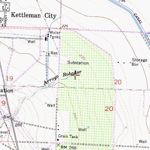 Topographic Map of Arroyo Robador, CA