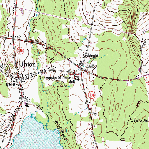 Topographic Map of Union Fire Department, ME