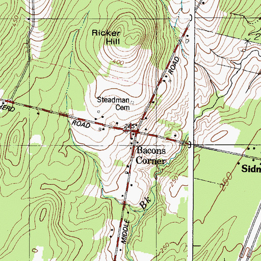 Topographic Map of Sidney Fire Department Engine Company 3, ME
