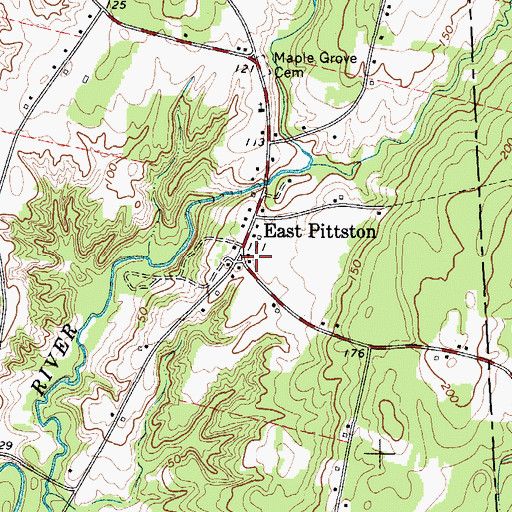 Topographic Map of Pittston Fire Department Substation, ME
