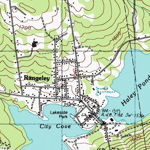 Topographic Map of Rangeley Fire Department, ME