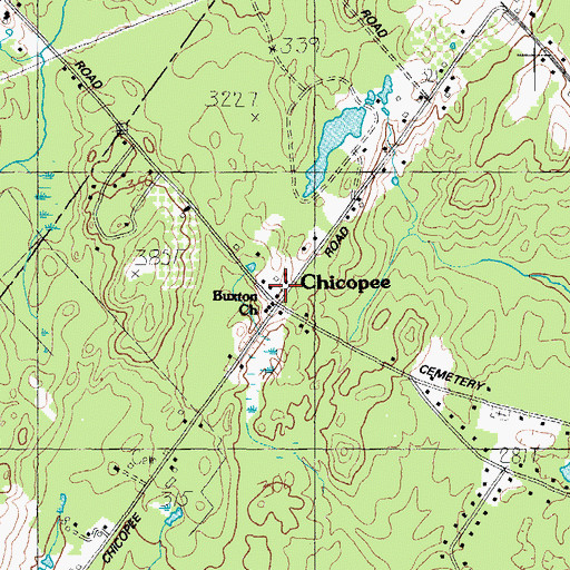 Topographic Map of Buxton Fire and Rescue Chicopee Station 3, ME