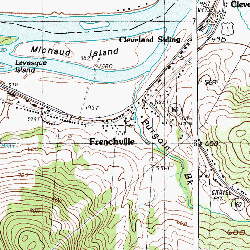 Topographic Map of Frenchville Fire Department, ME