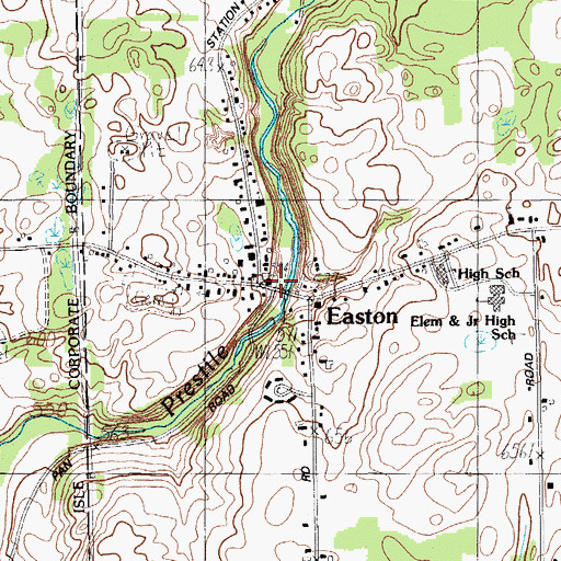 Topographic Map of Easton Fire Department, ME