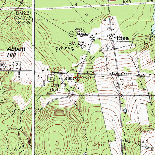 Topographic Map of Etna Volunteer Fire Department, ME
