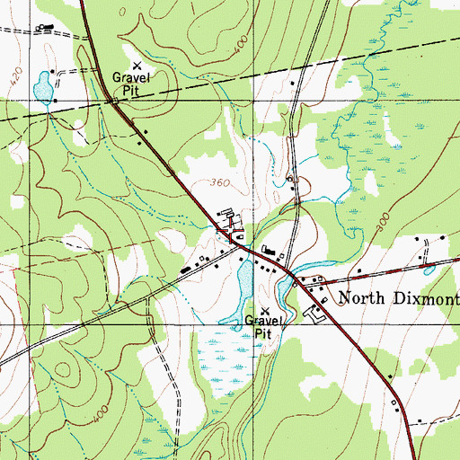 Topographic Map of Dixmont Volunteer Fire Department North Station, ME