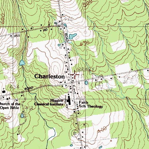 Topographic Map of Charleston Volunteer Fire Station, ME
