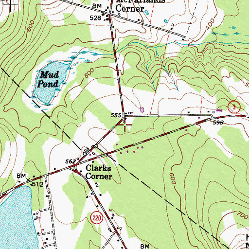 Topographic Map of Montville Volunteer Fire Station, ME