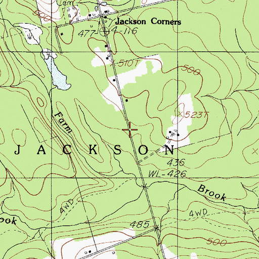 Topographic Map of Jackson Fire Department, ME