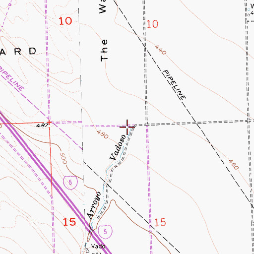 Topographic Map of Arroyo Vadoso, CA