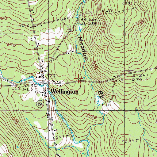Topographic Map of Wellington Fire Department, ME