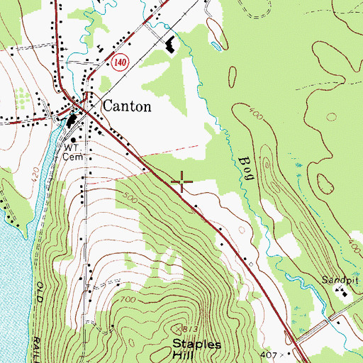 Topographic Map of Canton Volunteer Fire Department, ME