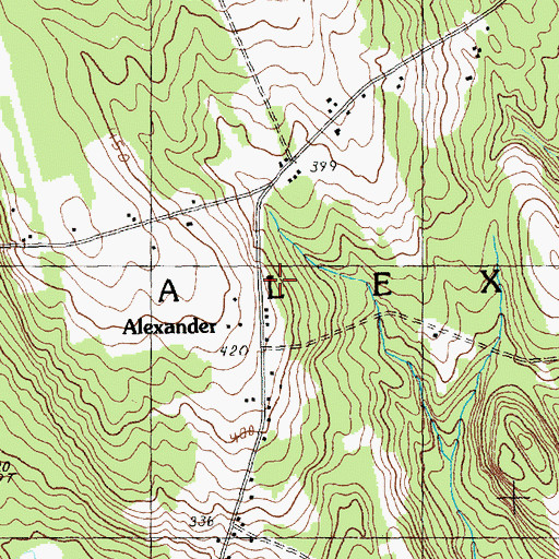 Topographic Map of Alexander Volunteer Fire Department, ME