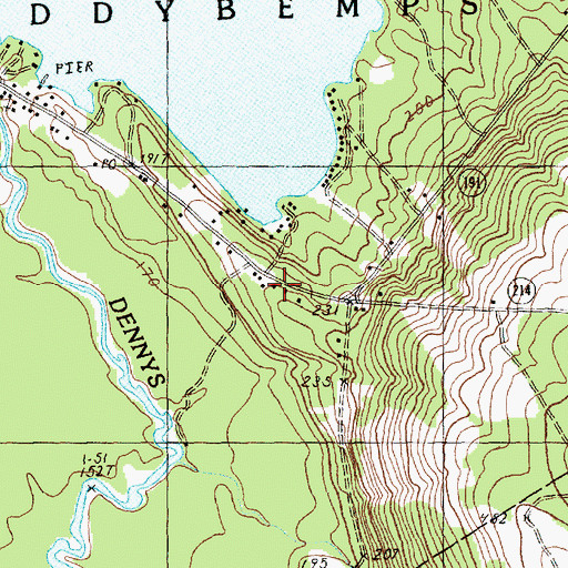 Topographic Map of Meddybemps Volunteer Fire Department, ME