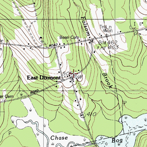 Topographic Map of Dixmont Volunteer East Dixmont Fire Station, ME