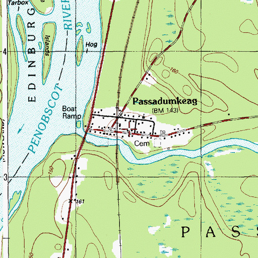 Topographic Map of Passadumkeag Volunteer Fire Department, ME