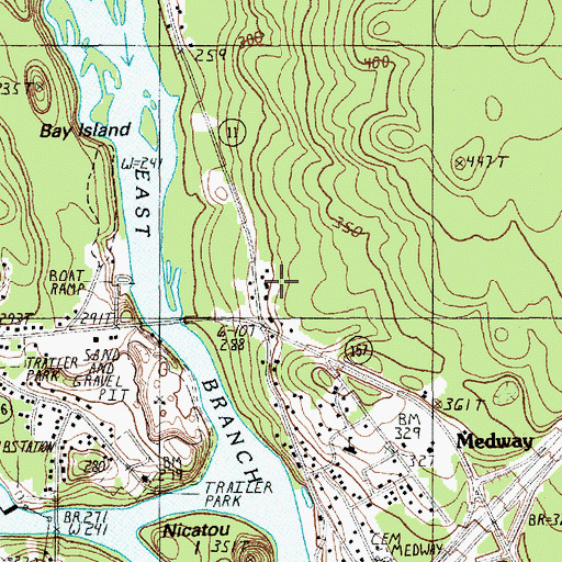 Topographic Map of Medway Fire Department, ME