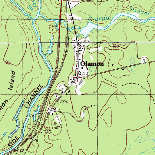 Topographic Map of Greenbush Volunteer Fire Department Oloman Station, ME