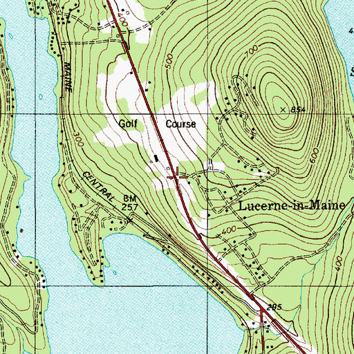Topographic Map of Dedham Lucerne Fire Department Lucerne Station, ME