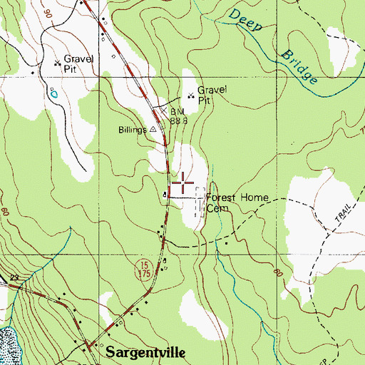 Topographic Map of Sedgwick Volunteer Fire Department Sargentville Station, ME