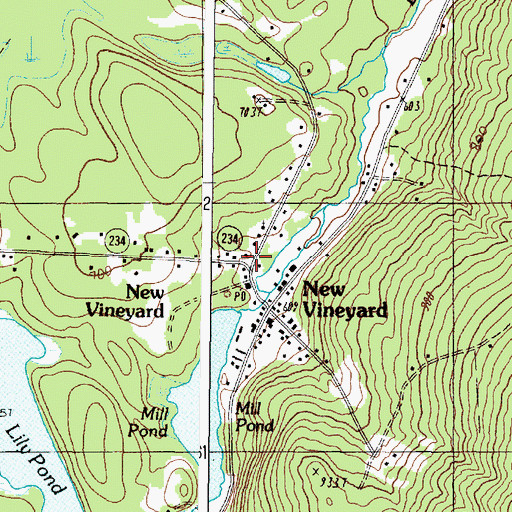 Topographic Map of New Vineyard Volunteer Fire Department, ME