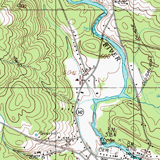 Topographic Map of Phillips Volunteer Fire Department, ME