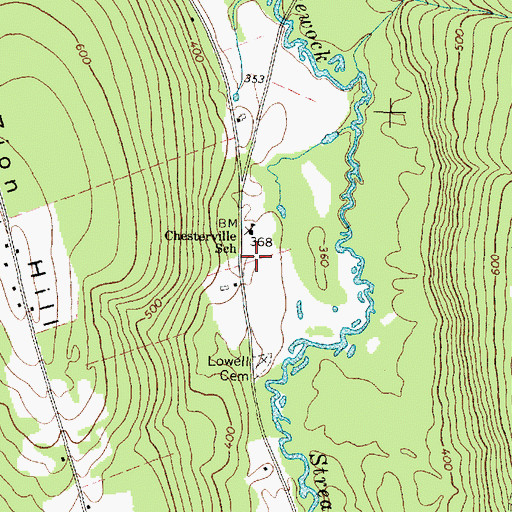 Topographic Map of Chesterville Volunteer Fire Station, ME