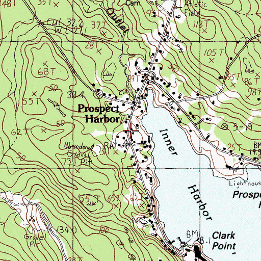 Topographic Map of Gouldsboro Fire Department Station 1, ME