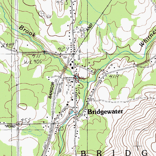 Topographic Map of Bridgewater Fire Department, ME