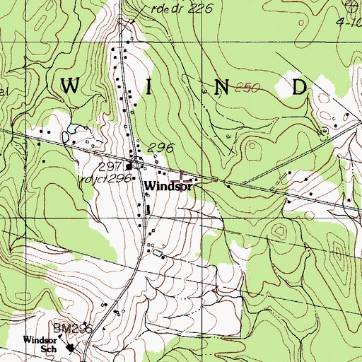 Topographic Map of Windsor Volunteer Fire Department, ME