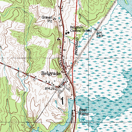 Topographic Map of Belgrade Volunteer Fire Department Depot Station, ME