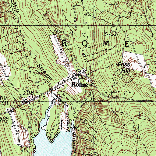 Topographic Map of Rome Volunteer Fire Department Station 1, ME