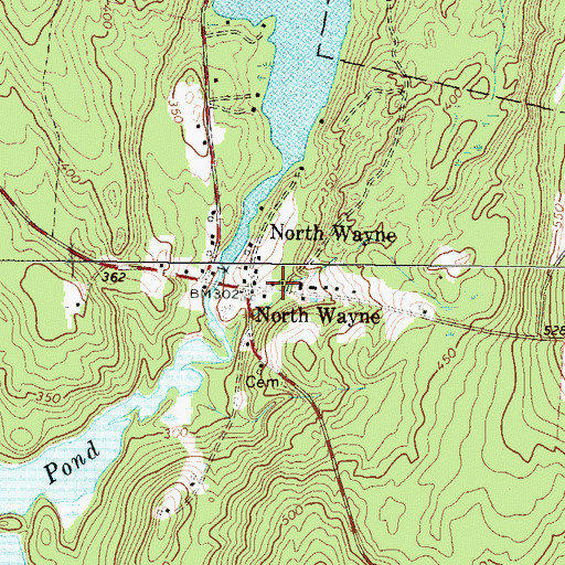 Topographic Map of Wayne Volunteer Fire Department North Wayne Station, ME